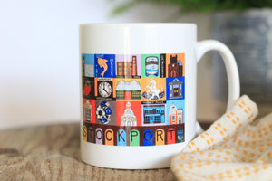 Stockport Colour tile mug